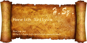 Henrich Szilvia névjegykártya
